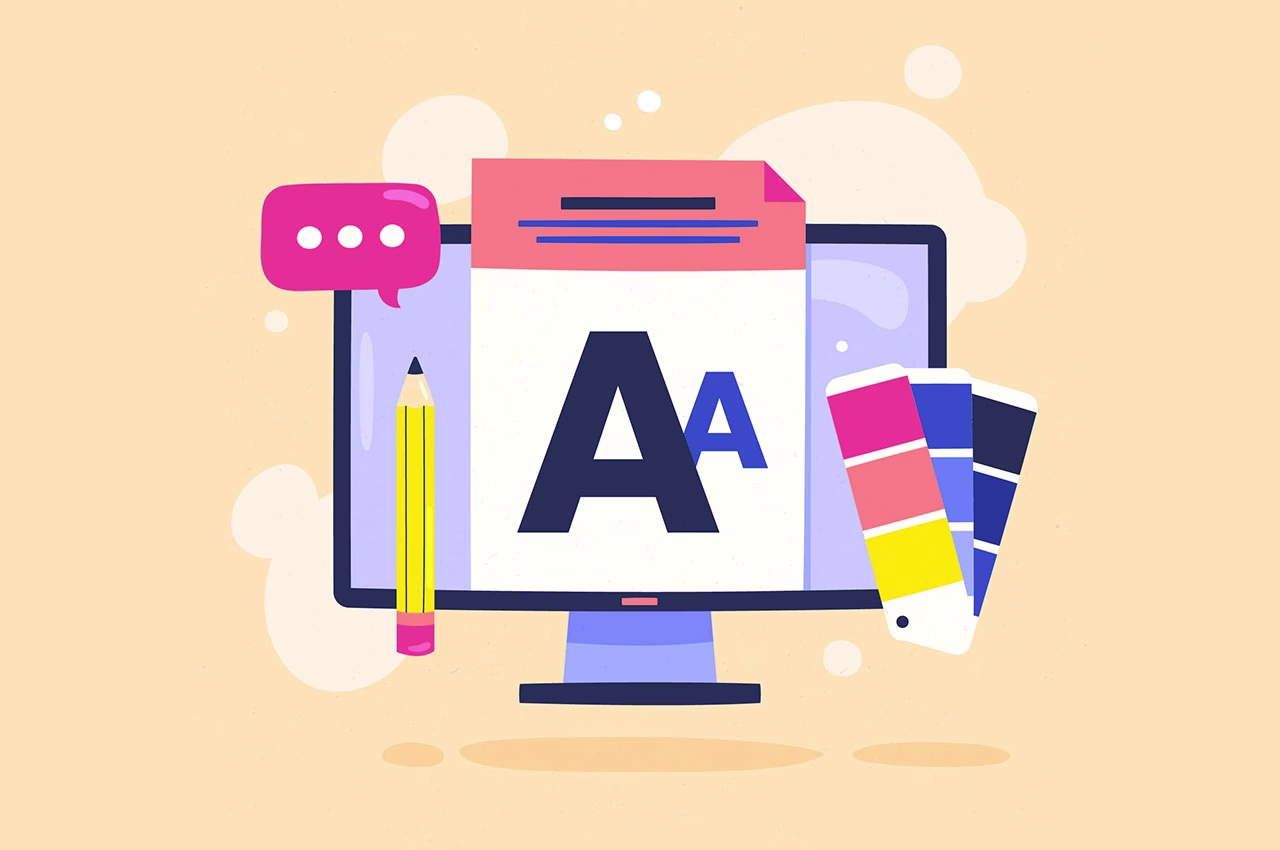 Typography font choice, size, and spacing