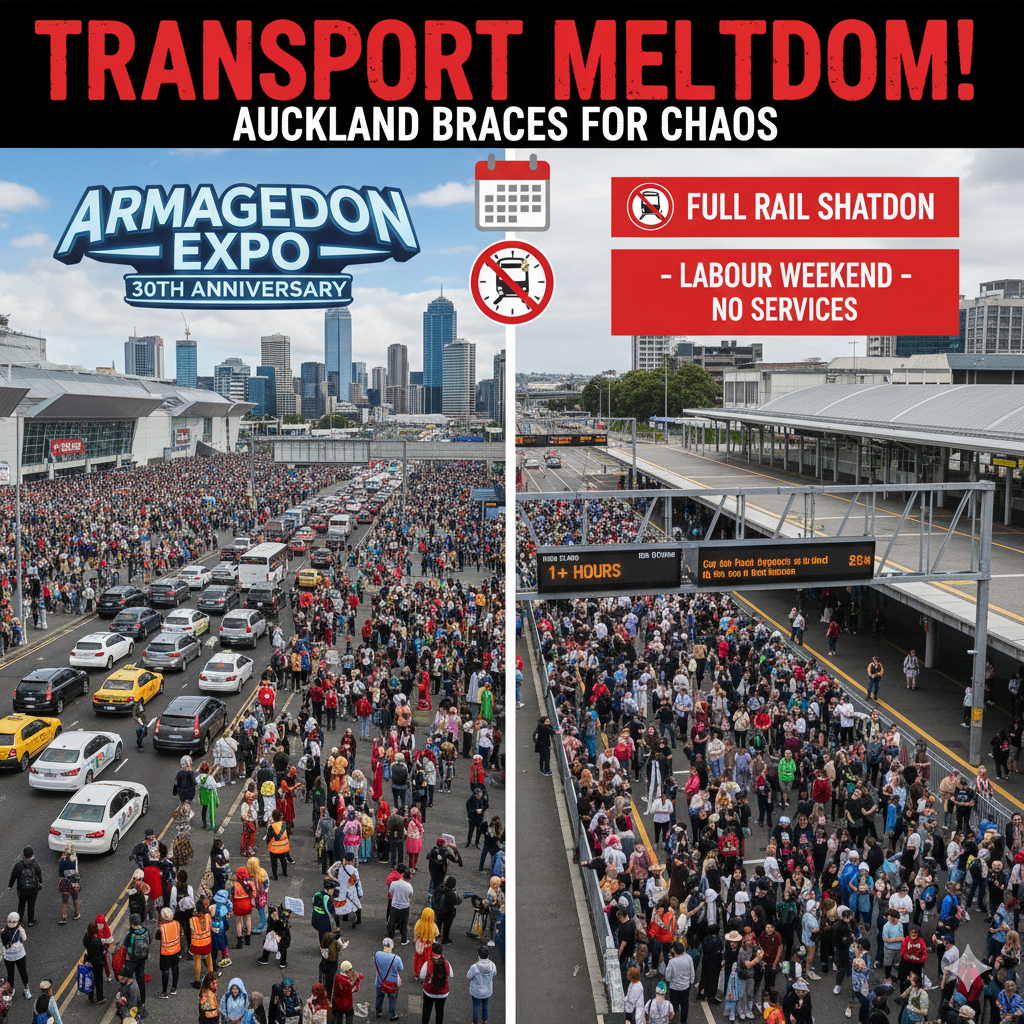 Auckland Faces Labour Weekend Transport Chaos as Armageddon Expo and Rail Shutdown Collide