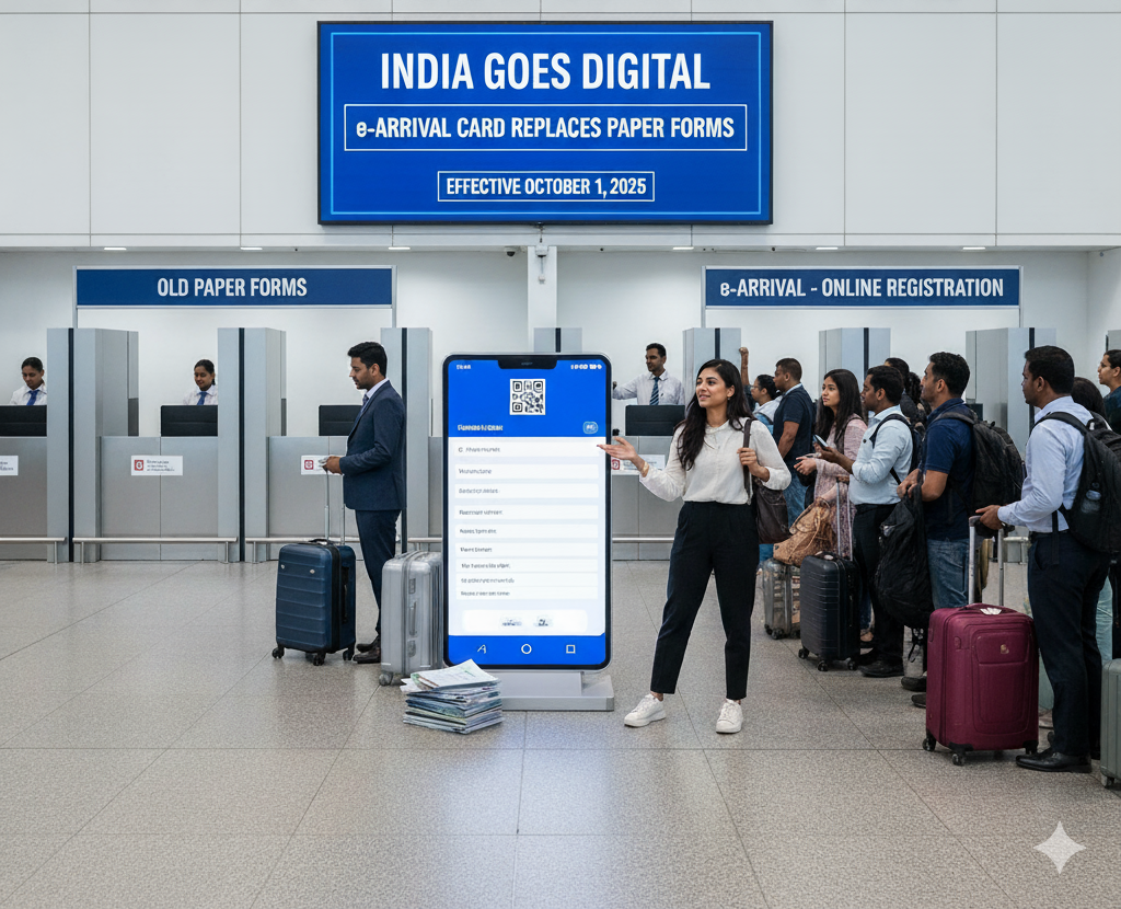 India Goes Digital: e-Arrival Card Replaces Paper Forms from October 1