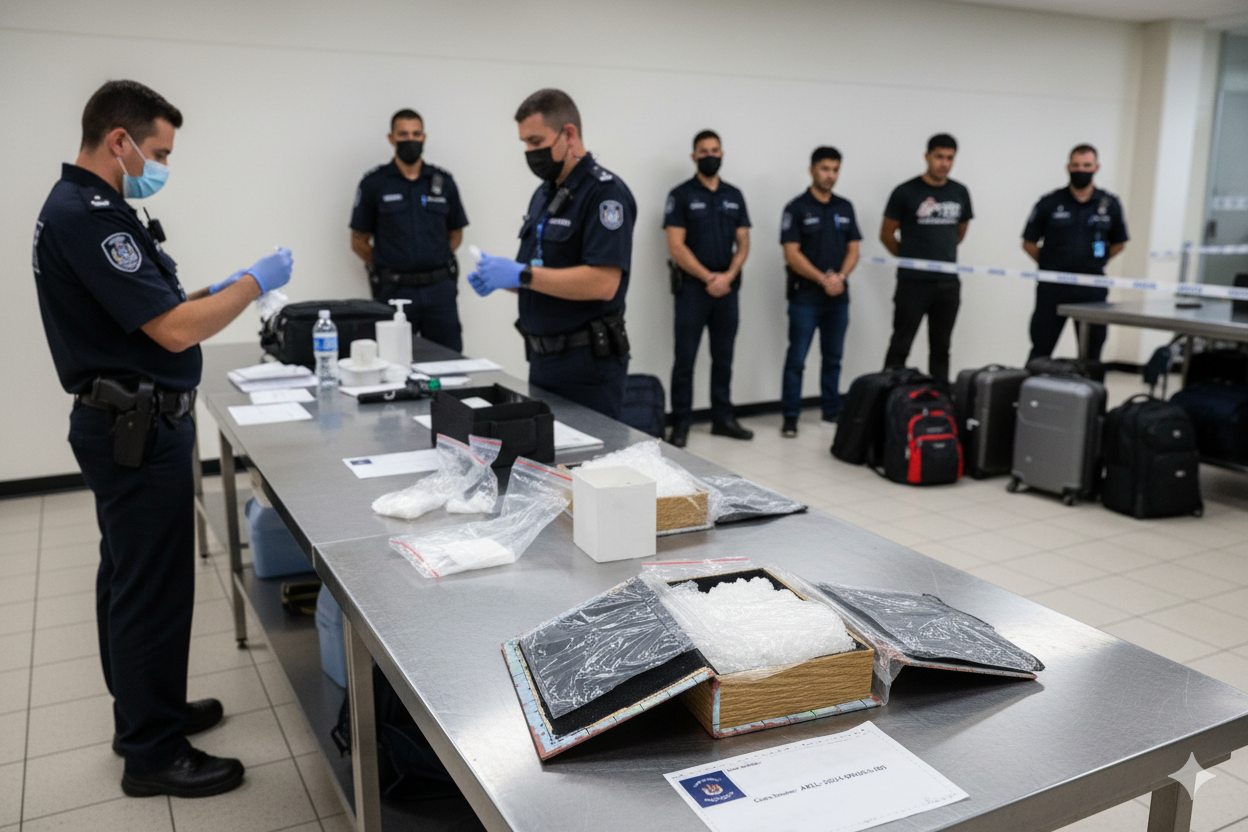 Five Drug Couriers Stopped at Auckland Airport After Customs Seizes 51kg of Methamphetamine