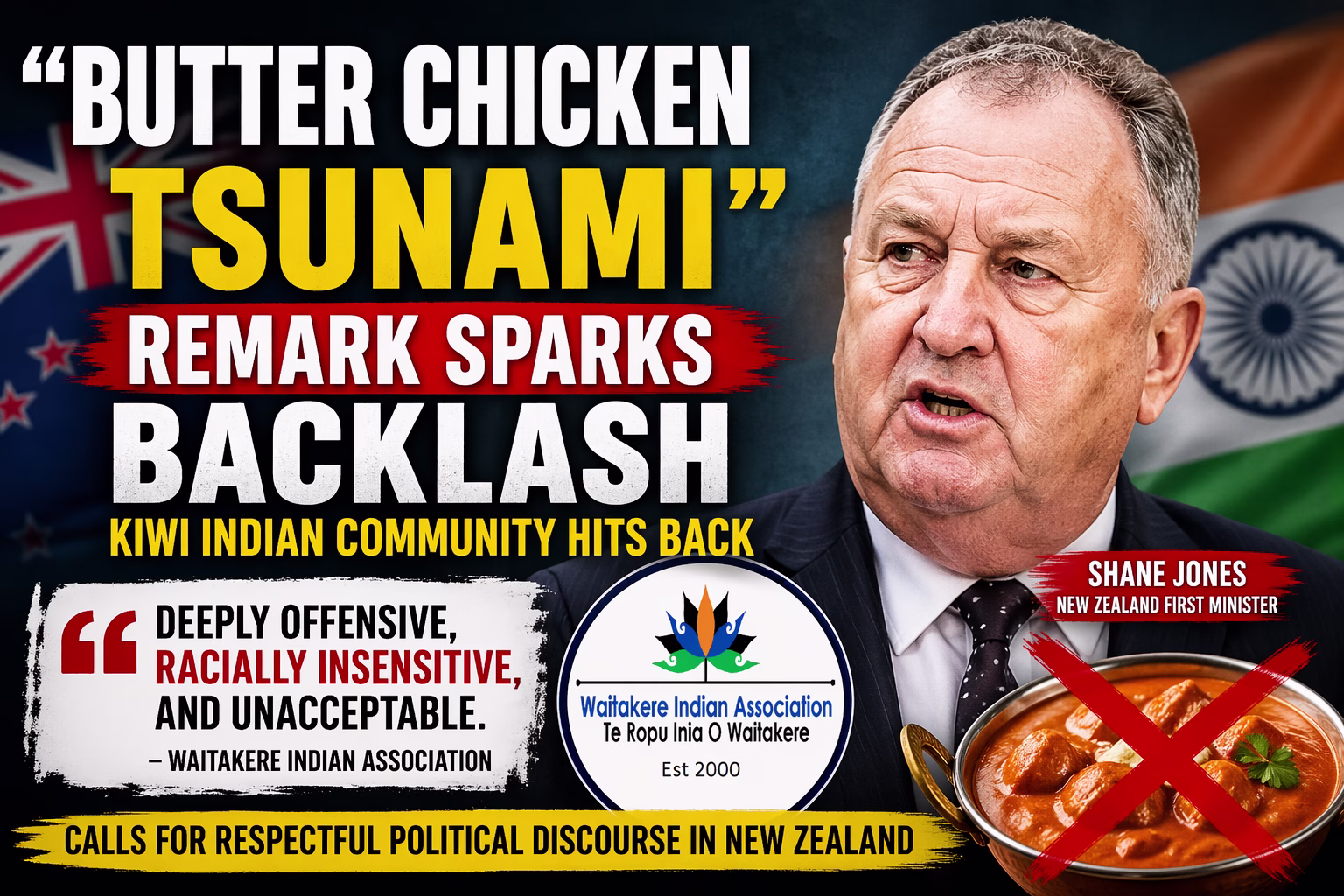 Shane Jones “Butter Chicken Tsunami” Remark Sparks Backlash