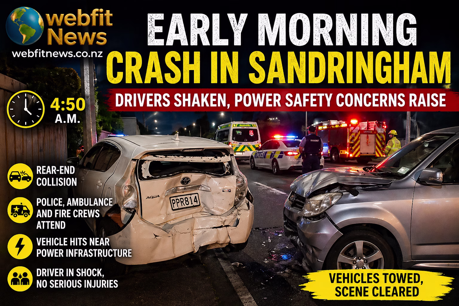 Early Morning Crash in Sandringham Leaves Drivers Shaken