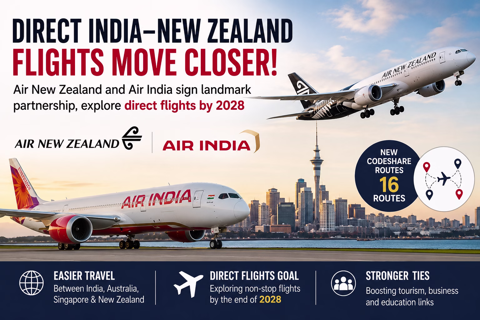 Direct India-New Zealand Flights Move One Step Closer as Air New Zealand and Air India Sign Landmark Deal