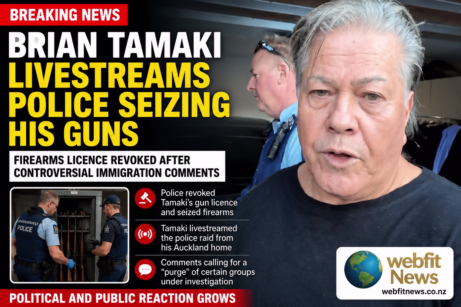 Brian Tamaki Firearms Seized After Licence Revoked, According to Stuff