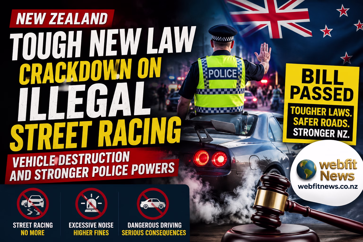 New Zealand Passes Tough New Law Targeting Illegal Street Racing and Dangerous Driving