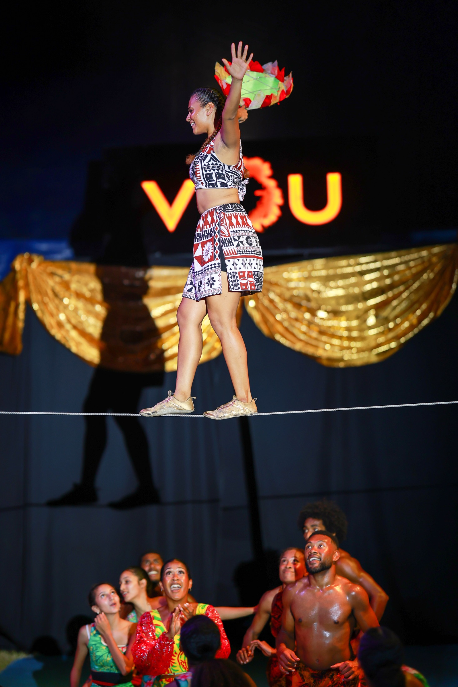 Evan on rope dancers below