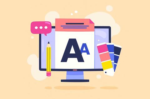 Typography font choice, size, and spacing