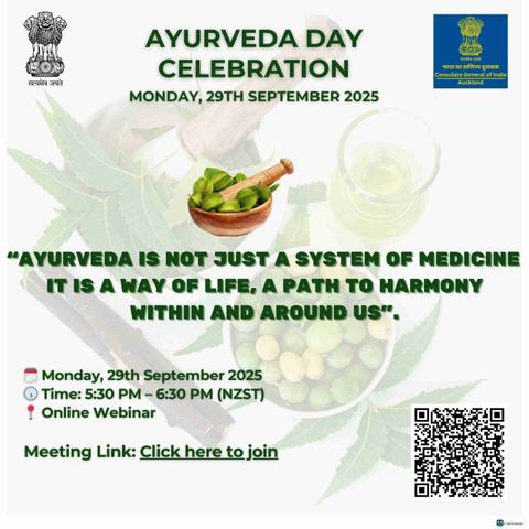Ayurveda Day 2025 to be Celebrated Online by CGI Auckland