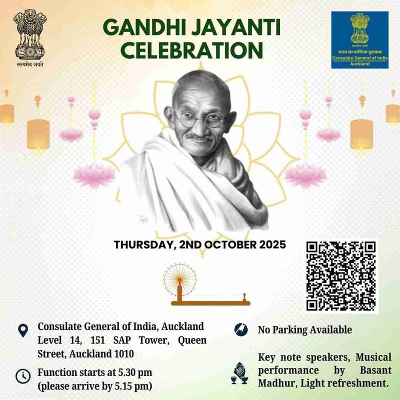 Gandhi Jayanti 2025: CGI Auckland to Commemorate Bapu’s Legacy on 2 October