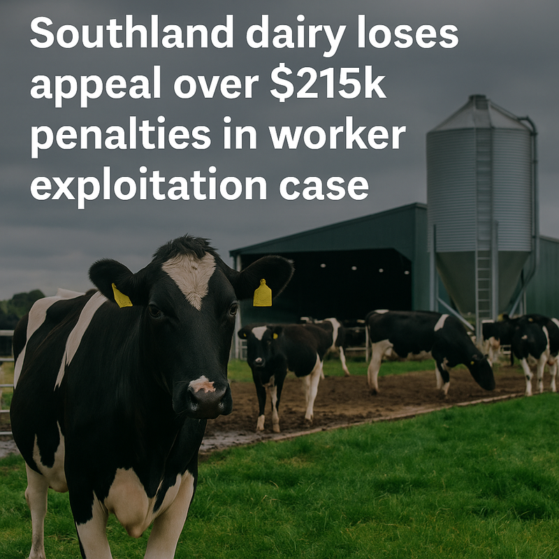 Southland dairy loses appeal over $215k penalties in worker exploitation case