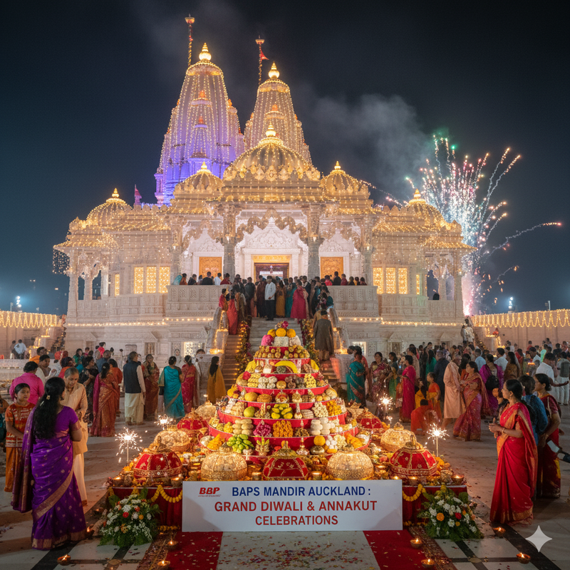 Auckland’s BAPS Mandir to Host Grand Diwali and Annakut Celebrations