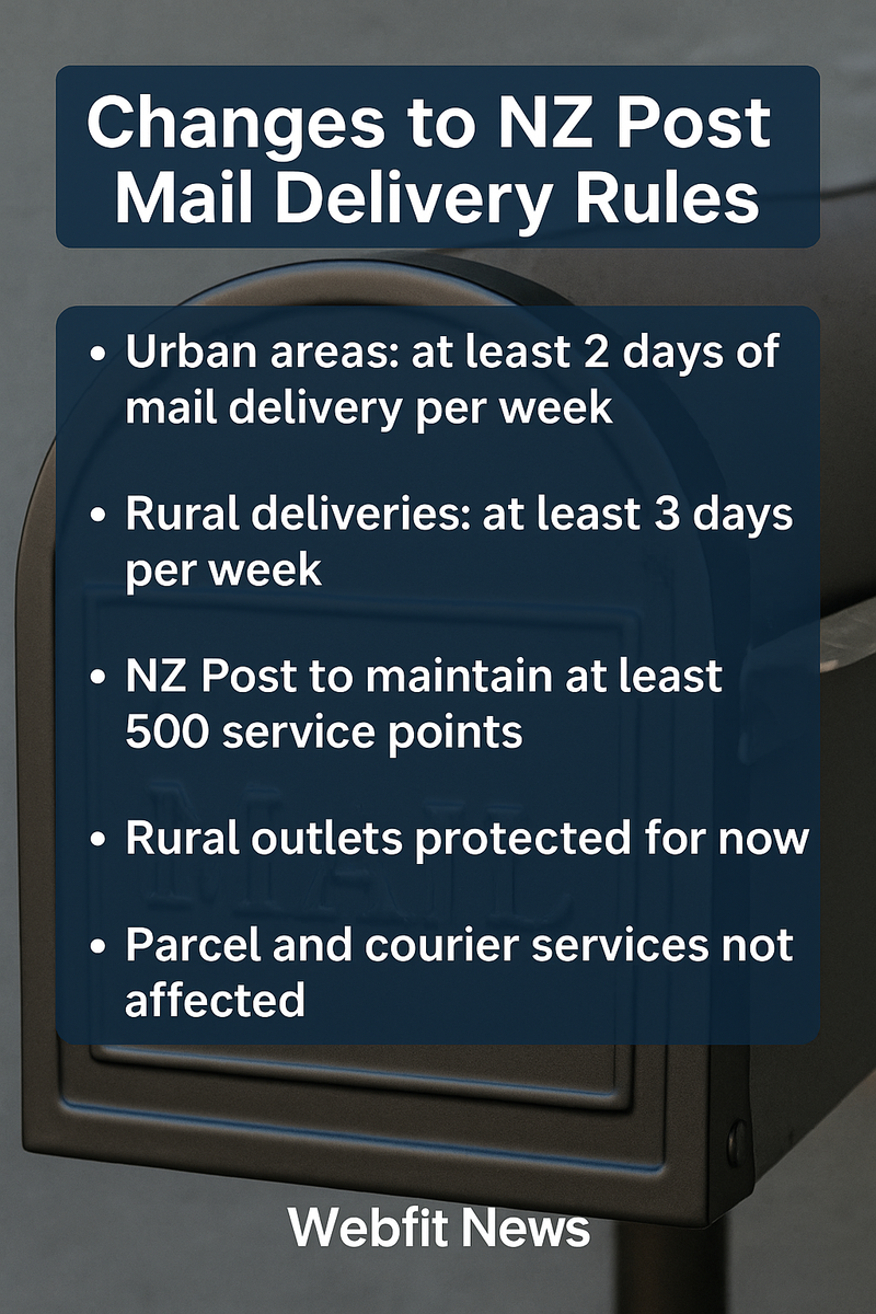 Government Approves New Changes to NZ Post Service Rules