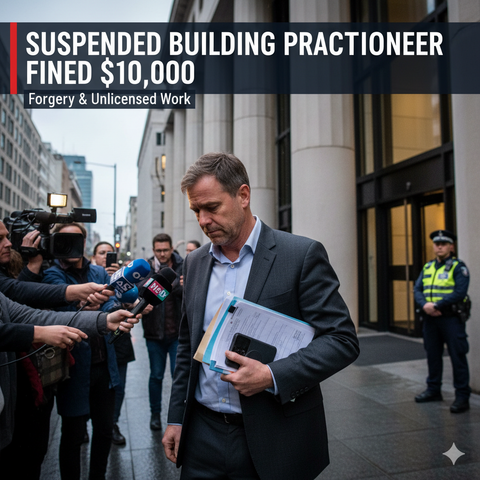 Suspended Building Practitioner Fined $10,000 for Forgery and Unlicensed Work