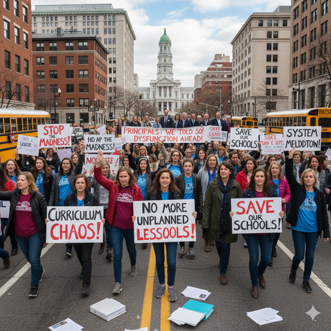 Teachers Take to the Streets Over “Curriculum Chaos” – Principals Warn of System Meltdown