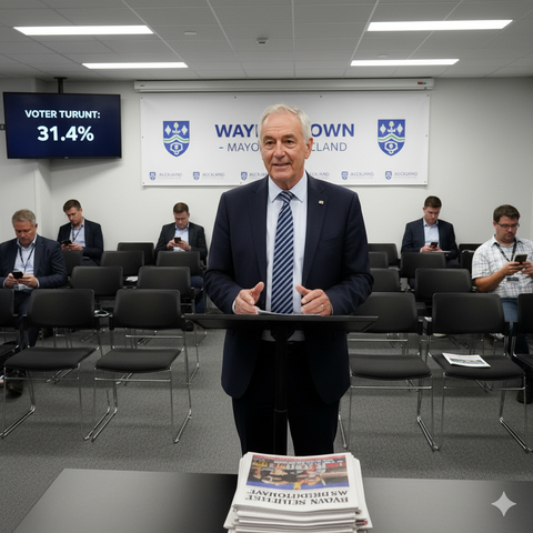 Wayne Brown Secures Second Term as Auckland Mayor Amid Record-Low Voter Turnout