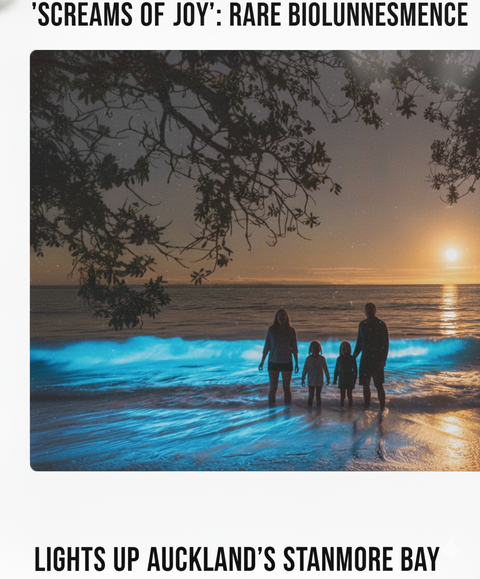 ‘Screams of Joy’: Rare Bioluminescence Lights Up Auckland’s Stanmore Bay