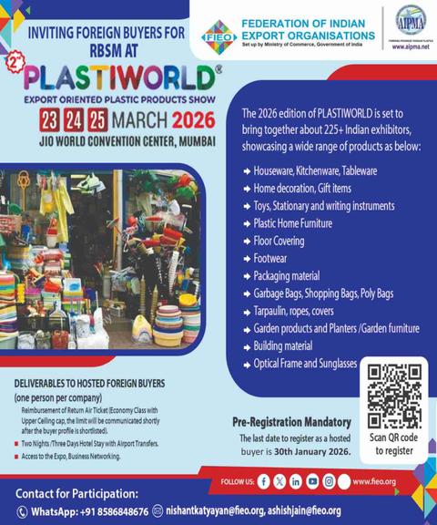 FIEO Invites New Zealand Businesses To Join PLASTIWORLD 2026 In Mumbai