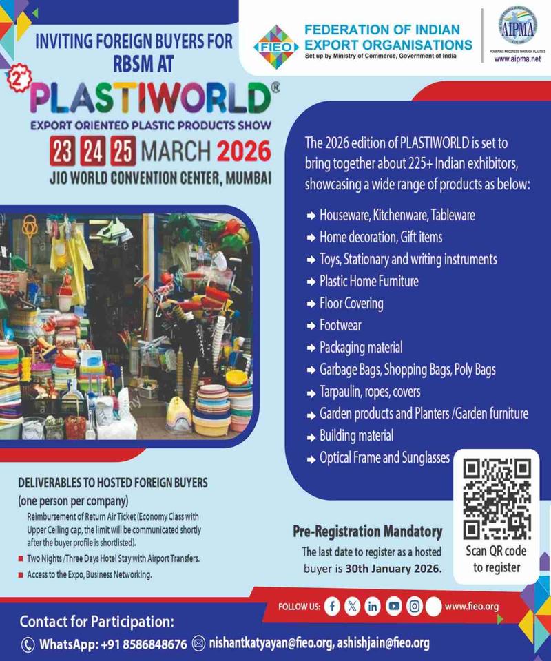 FIEO Invites New Zealand Businesses To Join PLASTIWORLD 2026 In Mumbai
