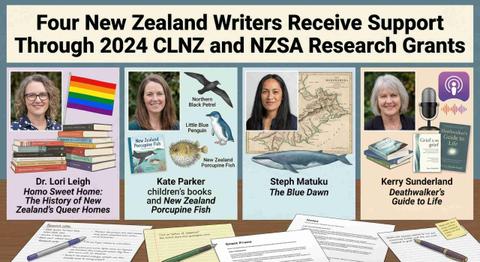 Four New Zealand Writers Receive Support Through 2024 CLNZ and NZSA Research Grants