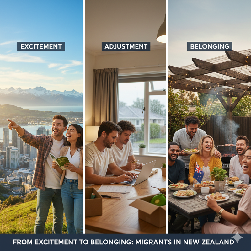 From Excitement to Belonging: The Emotional Journey of Migrants in New Zealand