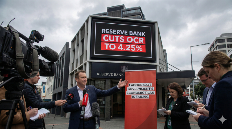 Reserve Bank Cuts OCR Again, Government Welcomes Outlook While Labour Criticises Lack of Action