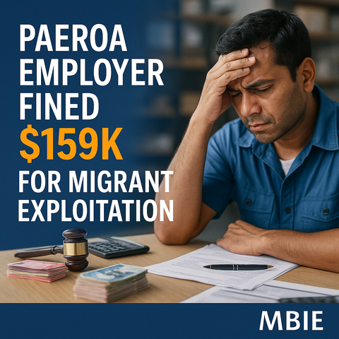 Paeroa Employer Fined $159,250 for Migrant Exploitation, MBIE Says