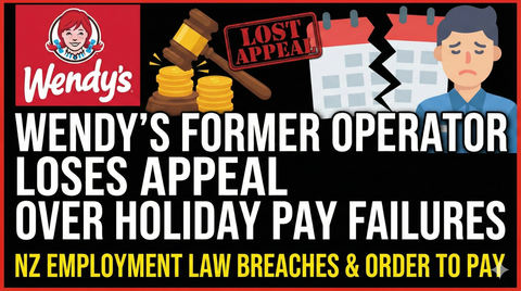 The former Wendy’s operator failed to pay staff correctly for public holidays and annual leave. The ERA has upheld MBIE’s improvement notice and ordered the company to fix long standing breaches.