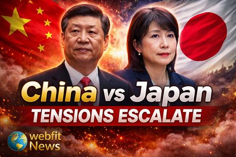 China and Japan flags symbolising rising tensions in East Asia