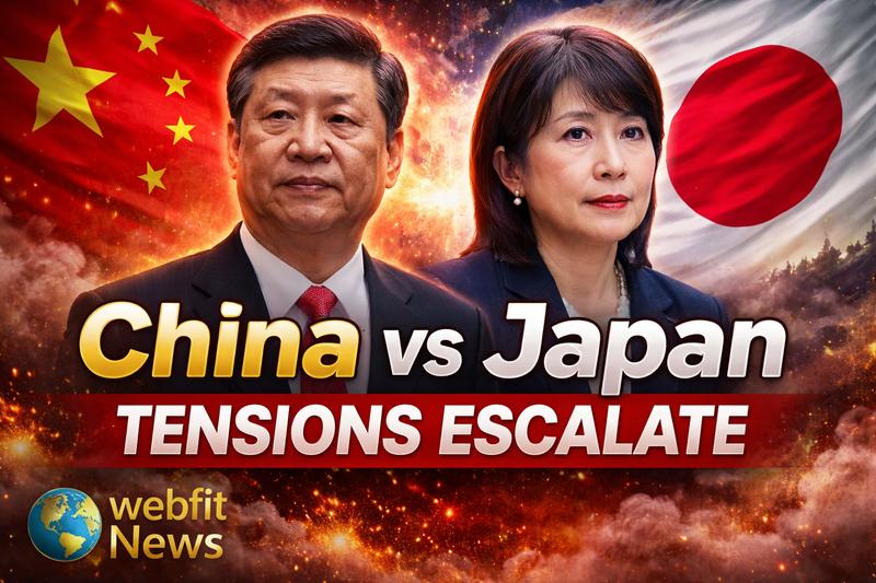 China and Japan flags symbolising rising tensions in East Asia