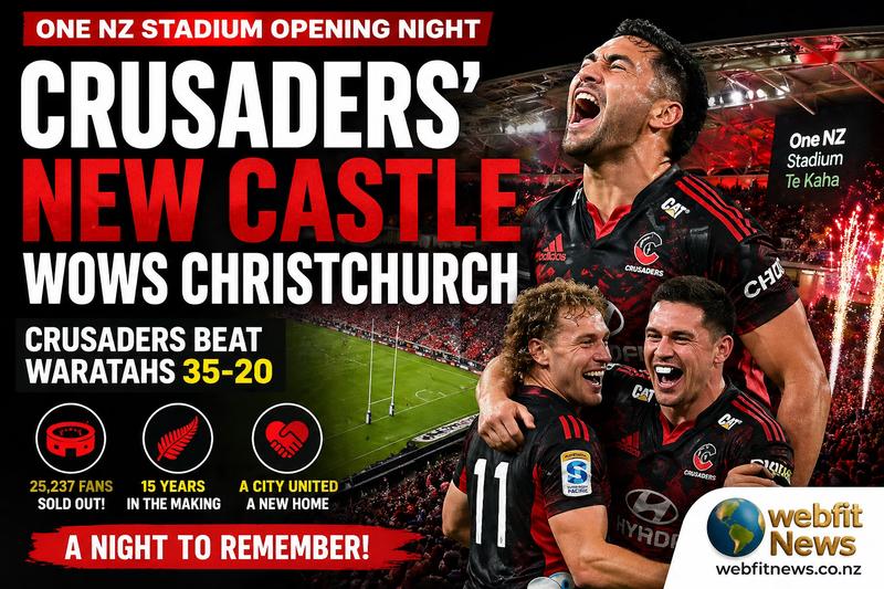 Crusaders Crown a New Era: One NZ Stadium Opening Night Delivers Emotion, Energy, and a Statement Win