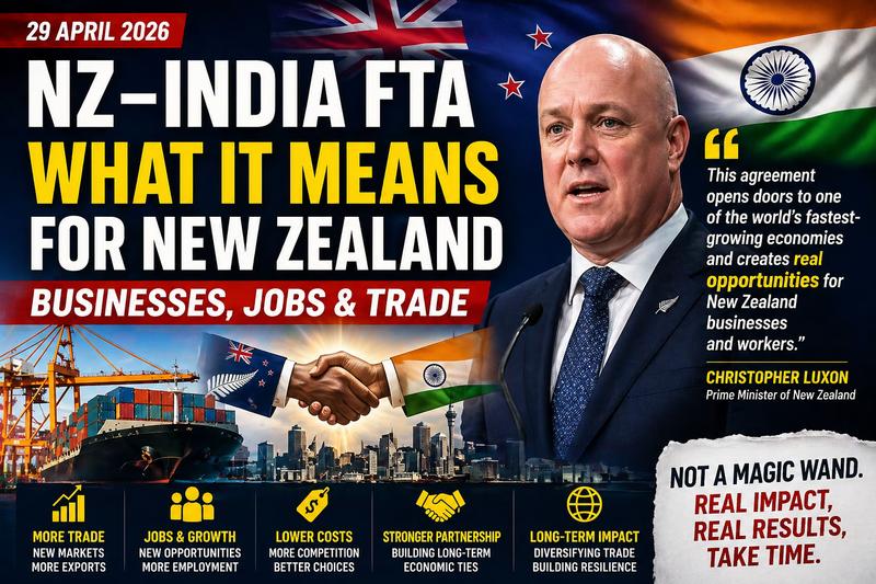 NZ–India FTA Explained: What It Means for New Zealand Businesses, Jobs, and Trade