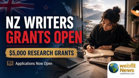 Applications Open For $5,000 Grants To Support New Zealand Writers