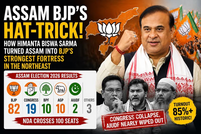 Assam BJP’s Hat-Trick: How Himanta Biswa Sarma Turned Assam Into BJP’s Strongest Fortress in the Northeast