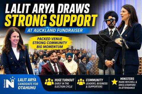 National MP Candidate Lalit Arya Draws Strong Community Support at Auckland Meet-and-Greet Event