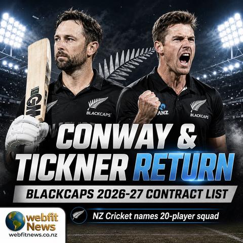 Conway and Tickner Return as BLACKCAPS Confirm 2026-27 Central Contract List