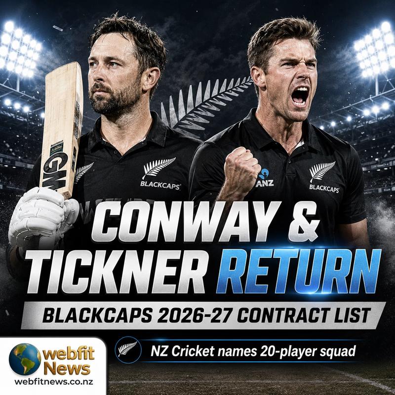 Conway and Tickner Return as BLACKCAPS Confirm 2026-27 Central Contract List