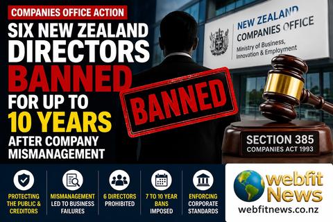 Six New Zealand Directors Banned for Up to 10 Years After Company Failures