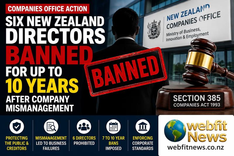 Six New Zealand Directors Banned for Up to 10 Years After Company Failures