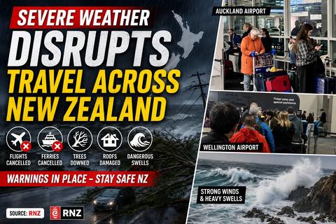 Severe Weather Causes Major Travel Disruption Across New Zealand
