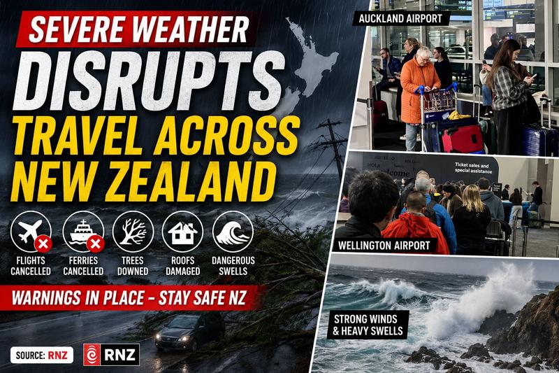 Severe Weather Causes Major Travel Disruption Across New Zealand
