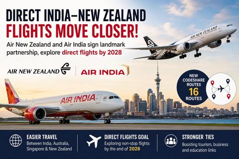 Direct India-New Zealand Flights Move One Step Closer as Air New Zealand and Air India Sign Landmark Deal