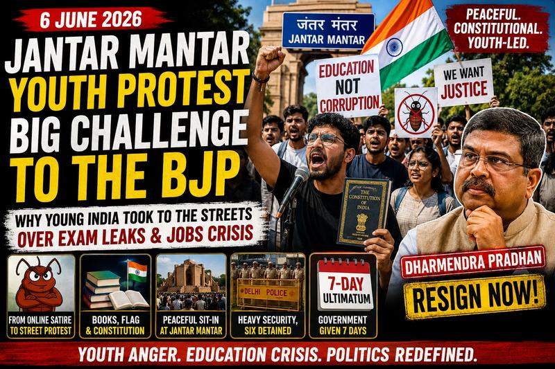 Jantar Mantar Youth Protest Puts BJP Under Pressure Over Exam Controversies