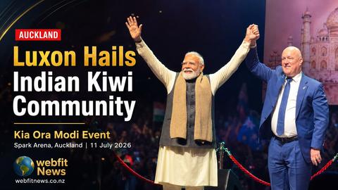 Luxon Hails Indian Kiwi Community in Powerful Kia Ora Modi Speech
