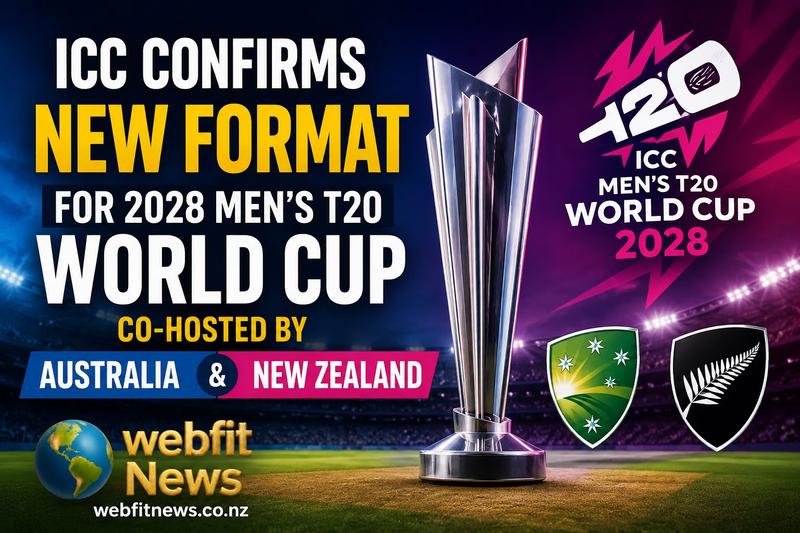ICC Confirms New Tournament Format for 2028 Men’s T20 World Cup Co-hosted by Australia and New Zealand