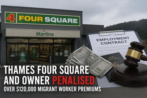 Thames Four Square and Owner Penalised Over $120,000 Migrant Worker Job Premiums