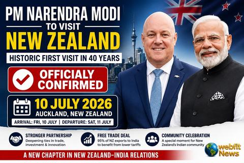 Official: PM Narendra Modi to Visit New Zealand on 10 July 2026