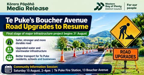 Te Puke’s Boucher Avenue Road Upgrades to Resume in Late August