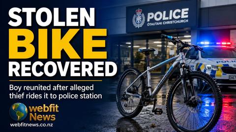 A Christchurch boy’s stolen bike was recovered within minutes after the alleged thief rode it straight to a police station while reporting for bail, Police say.