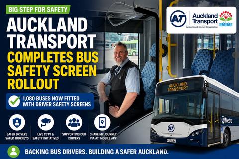 Auckland Transport Completes Bus Driver Safety Screen Rollout Across 1,080 Buses