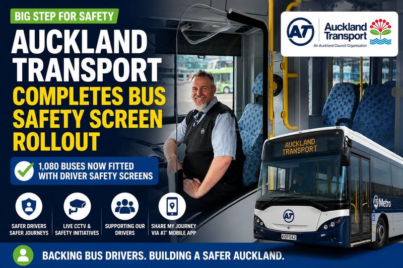 Auckland Transport Completes Bus Driver Safety Screen Rollout Across 1,080 Buses